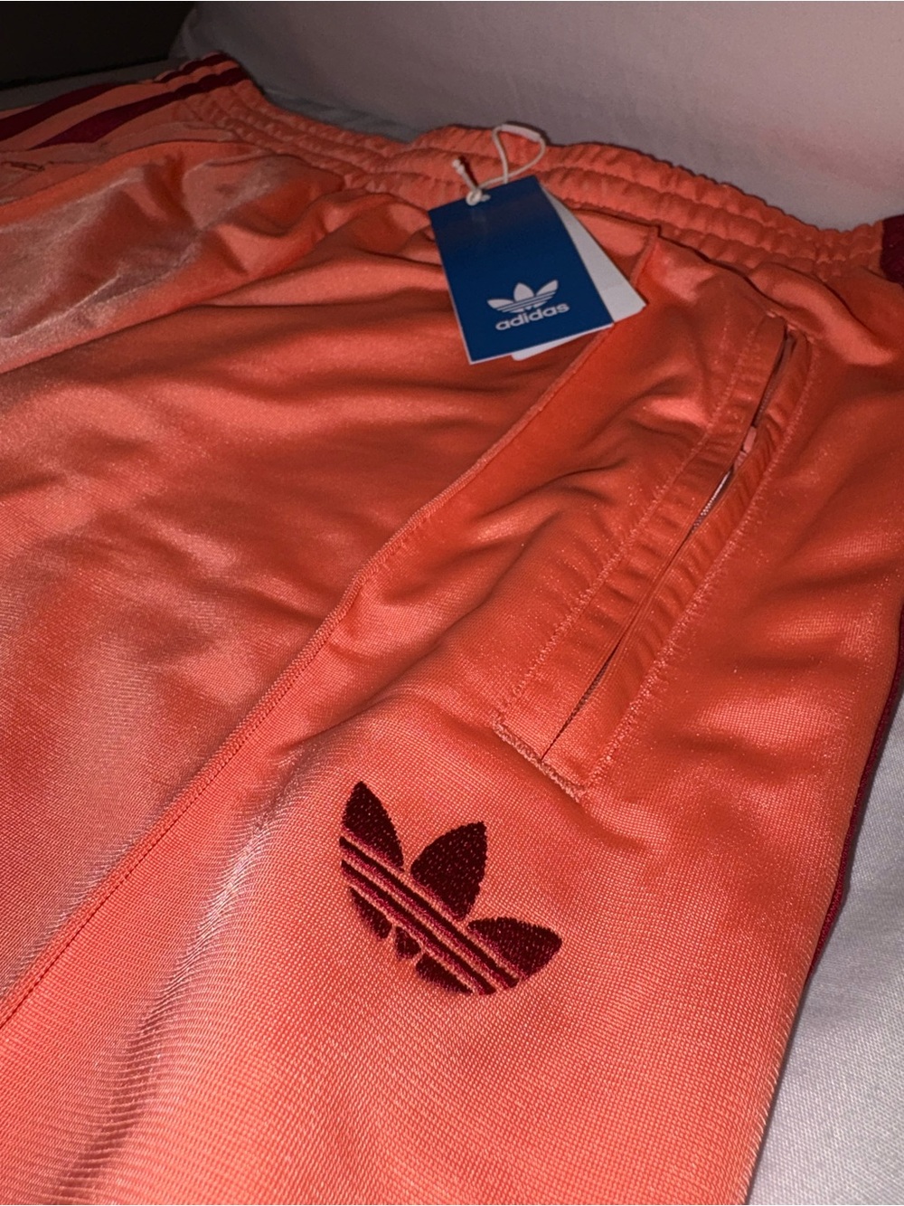 Adidas Originals Firebird Women Loose Pants Semi Coral Size M - New - Picture 9 of 16